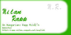 milan rapp business card